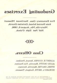 Pamphlet for the first graduation exercises at the new Normal School.