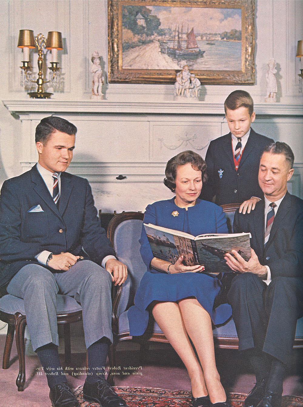 A Foster family portrait taken in the Gaunt House for the Tower yearbook.