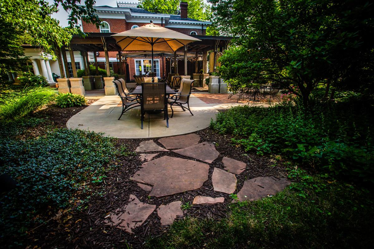 The Gaunt House patio was refurbished during the 2010s and provides an additional gathering space for social activities.